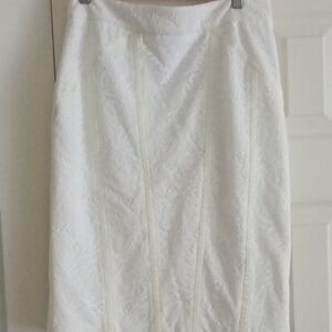 Cache White Lace Pencil Skirt